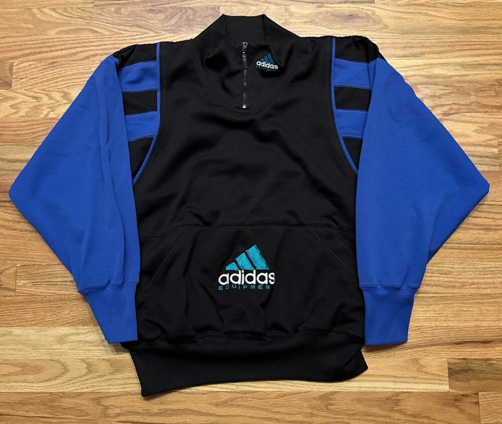 VINTAGE ADIDAS EQUIPMENT CONTRAST EMBROIDERED BIG LOGO SWEATSHIRT SIZE MEDIUM